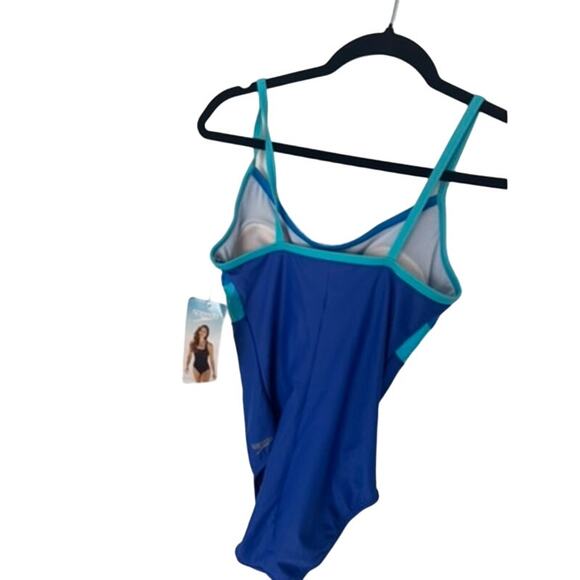 Women’s 6 NWT Speedo Blue One Piece Swimsuit Atlantic Blue Crossback - Picture 3 of 5